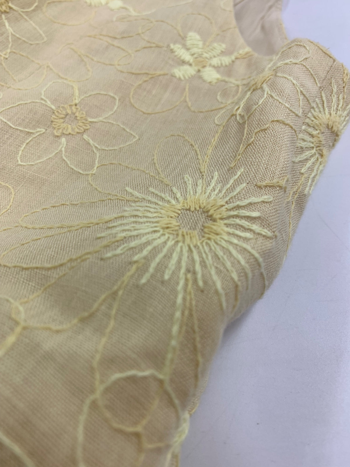 フォクシーブティック Dress Bloom 41264 ワンピース 42 イエロー 麻 リネン フラワーモチーフ 2024年増産品 IT6DH6G6ZHMI