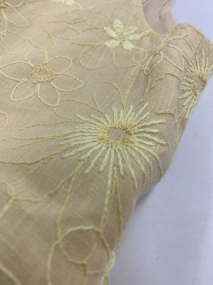フォクシーブティック Dress Bloom 41264 ワンピース 42 イエロー 麻 リネン フラワーモチーフ 2024年増産品 IT6DH6G6ZHMI