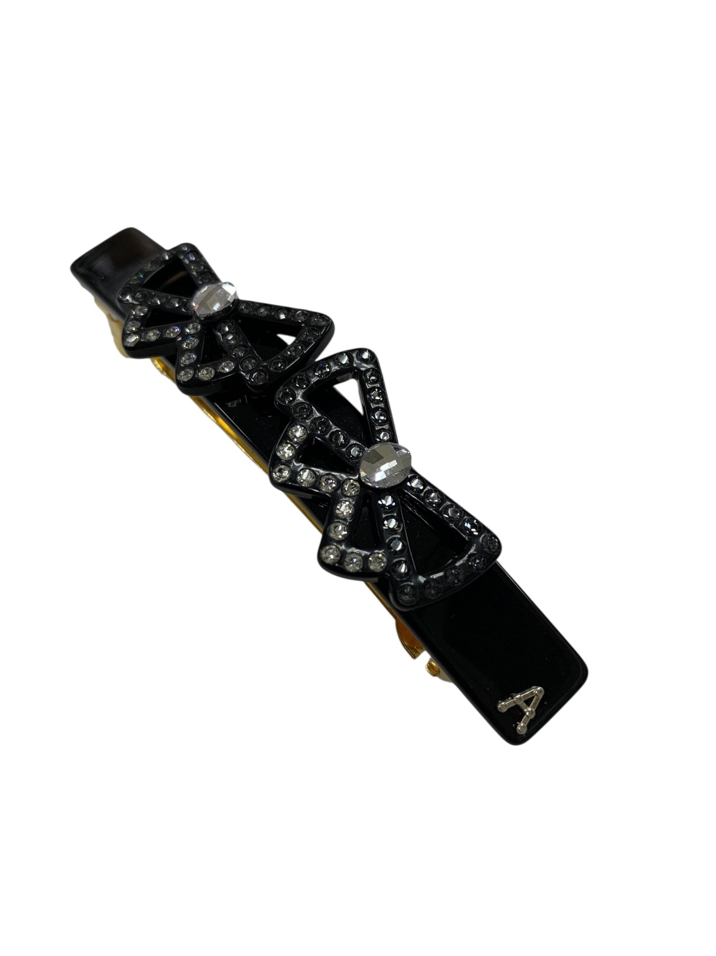 アレクサンドルドゥパリ バレッタ ブラック リボン ラインストーン IT0FSORQMYP5 【SALE】