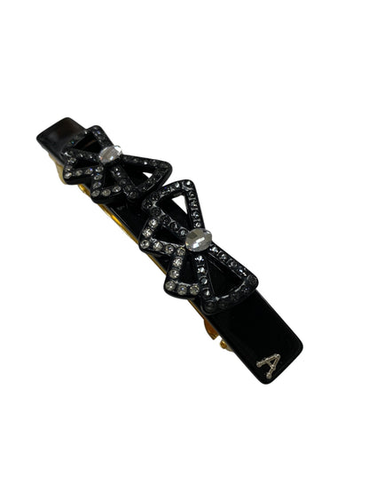 アレクサンドルドゥパリ バレッタ ブラック リボン ラインストーン IT0FSORQMYP5 【SALE】