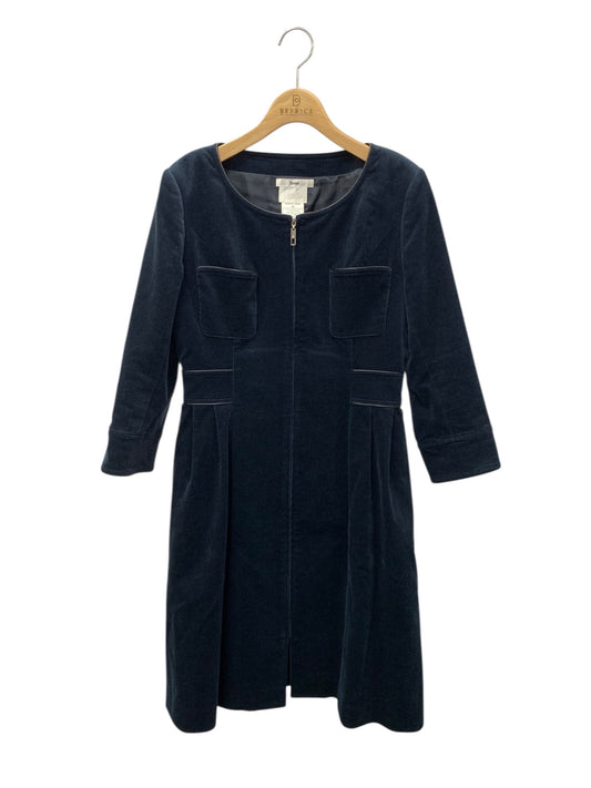 ルネ 6036170 ノーカラーコート 38 ネイビー TISSU コーデュロイ ITKNPZ1WULM0