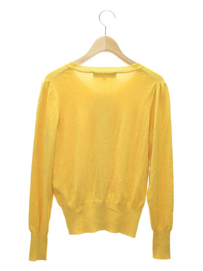 エムズグレイシー 528523 カーディガン 38 イエロー ビジューボタン ニット ITV4TPP27BO4