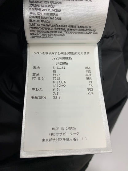 カナダグース Chateau Parka Fusion Fit Heritage シャトー 3426MA ダウンジャケット 175/88Y ブラック コヨーテファー ITQ00AU5NY2O