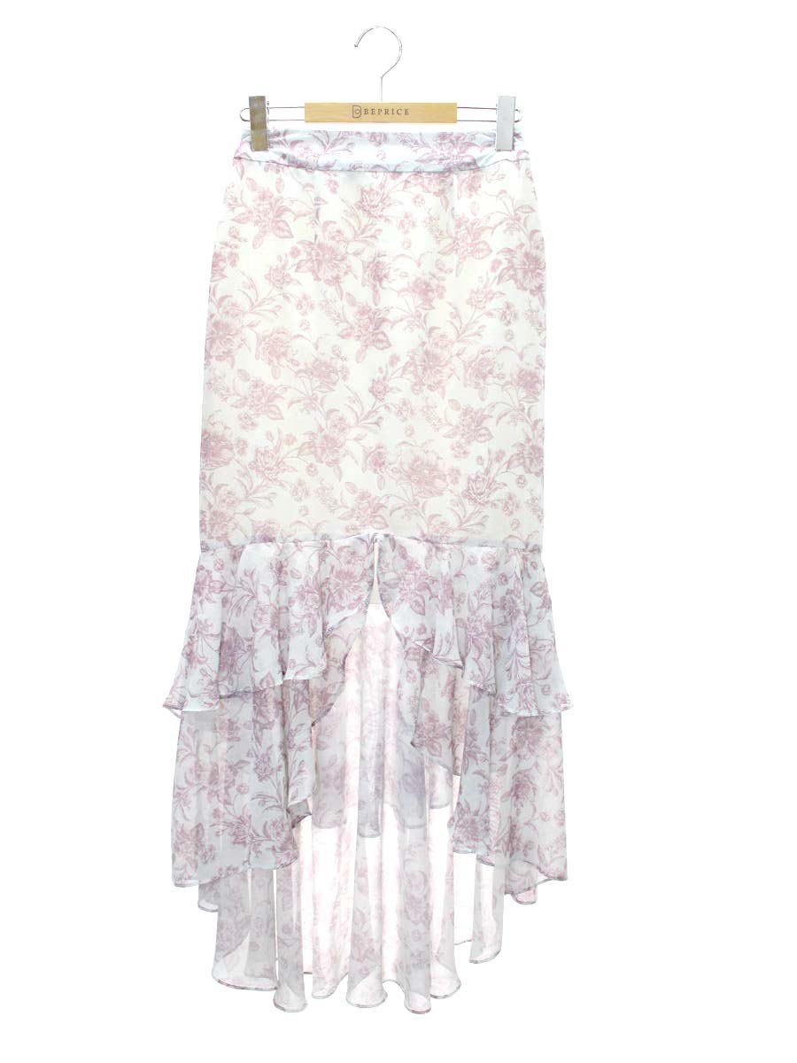 エイミーイストワール Amanda flowerシフォンマーメードスカート 1120221737-0 S ホワイト/アンティークピンク ITCJ4FCWB1I8