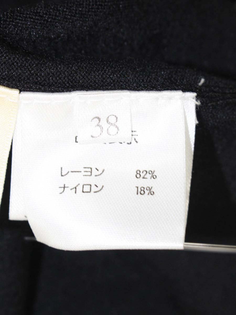 スーパービューティー ニット 38 ブラック フラワーモチーフ 刺繍 ハイネック IT50UGO3R5W2