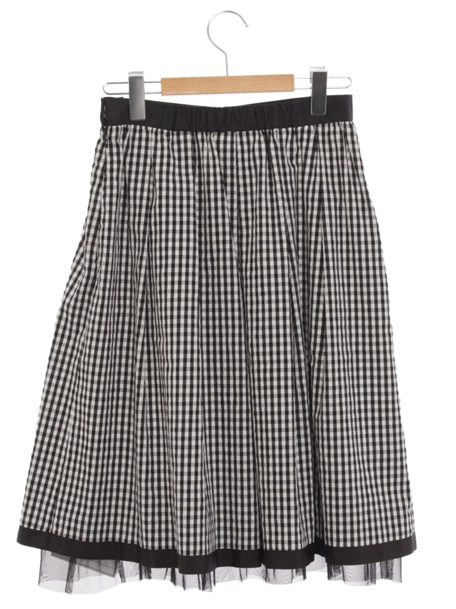 エムズグレイシー Gingham Check Skirt 917318 スカート 38 ブラック Gingham Check Skirt ITF0UKPMJVJ2