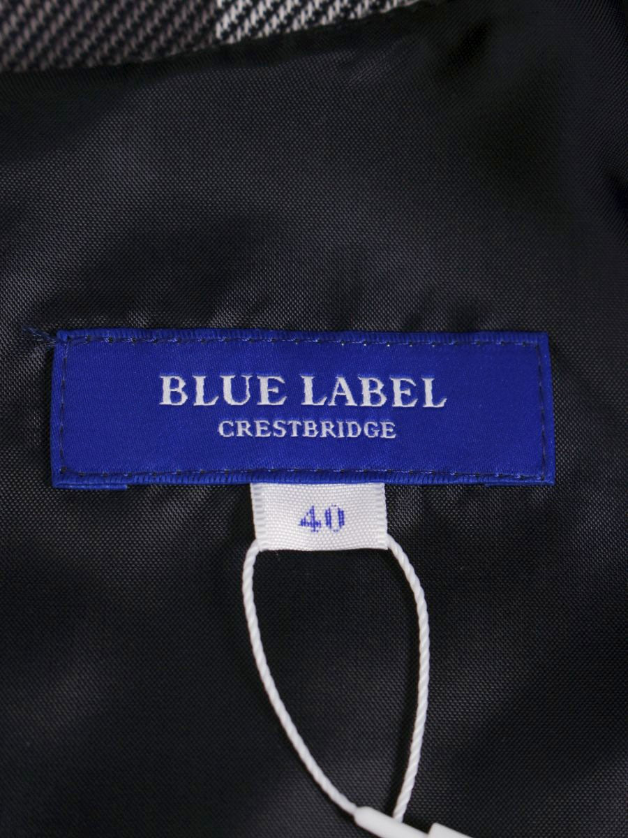 ブルーレーベルクレストブリッジ 55J30-566-29 ワンピース 40 ネイビー チェック柄 タックフレア ITRA1EZQ0QNG