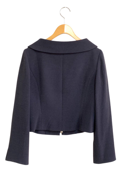 エムズグレイシー 814107 ジャケット 38 ネイビー 衿付き ITOX7NQJTHT8