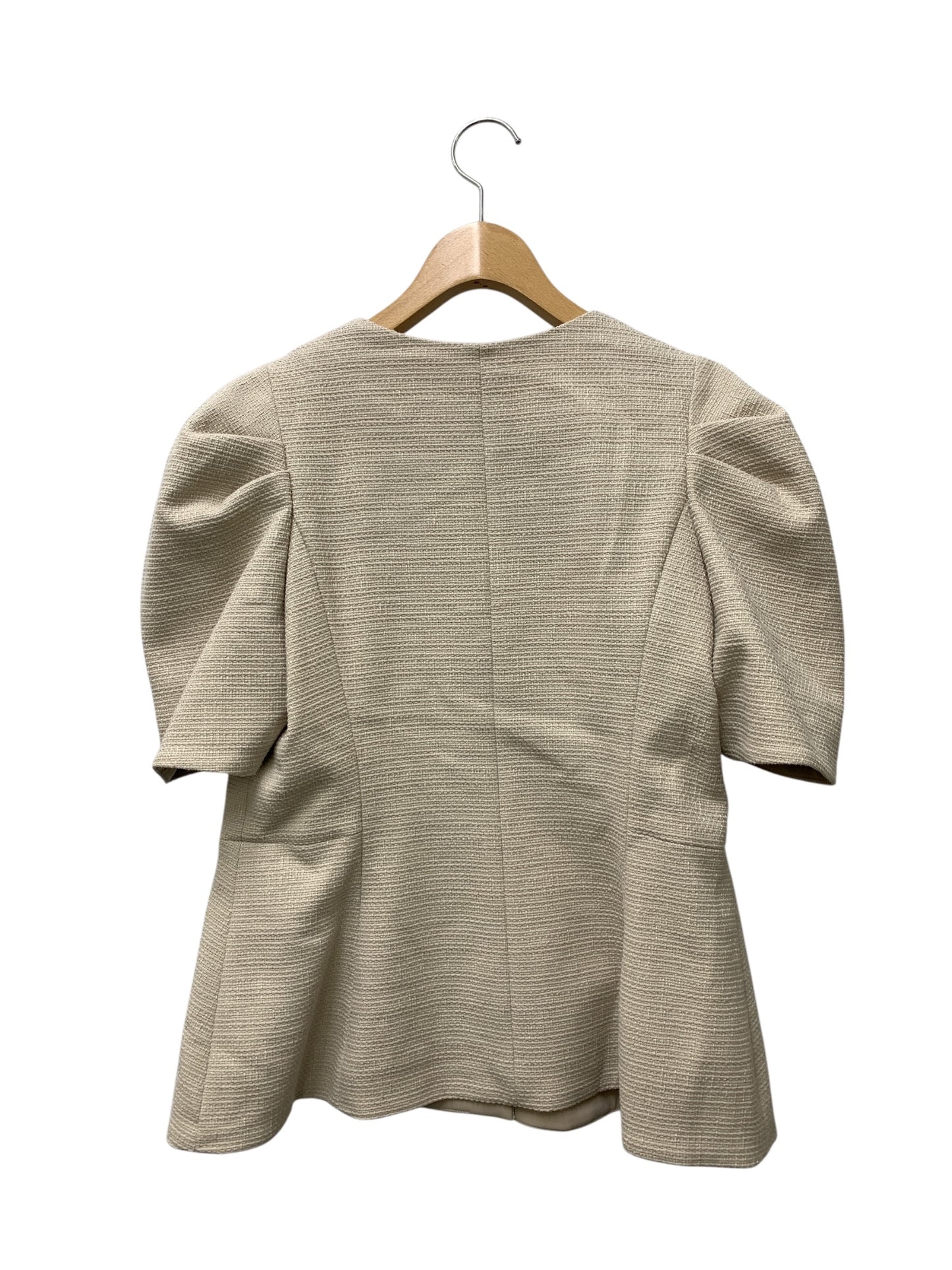 デイジーリン Lady Puff Tweed 07283 ノーカラージャケット 42 ベージュ ツイード IT144C7PXSW8