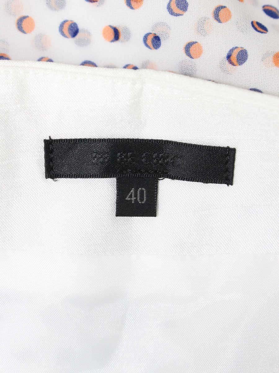 トゥービーシック  W5S51-500-80 スカート 40 ホワイト オーガンジー ドット柄 ITQ68L6ZJO22 【SALE】