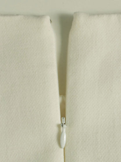 アナイ 14525-07-02-360 ワンピース 36 アイボリー ウール ITXV66I9LYGU