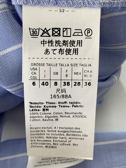 ウィークエンドマックスマーラ 511601236 シャツ 40 ブルー ストライブ ワンポイント バタフライ ITEHGWXQTVYI