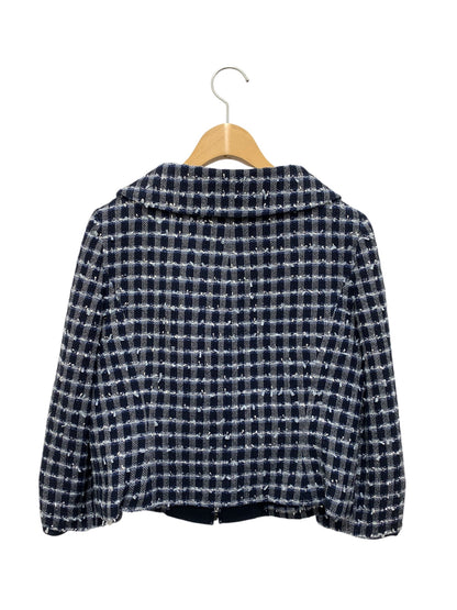 エムズグレイシー 624120 ジャケット 40 ネイビー ツィード 花ブローチ ITB4VPI3AACC 【SALE】