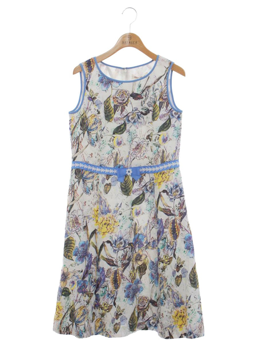 スーパービューティー ワンピース 40 ホワイト/マルチカラー キャンバス フラワープリント ITWY2JQKGB34