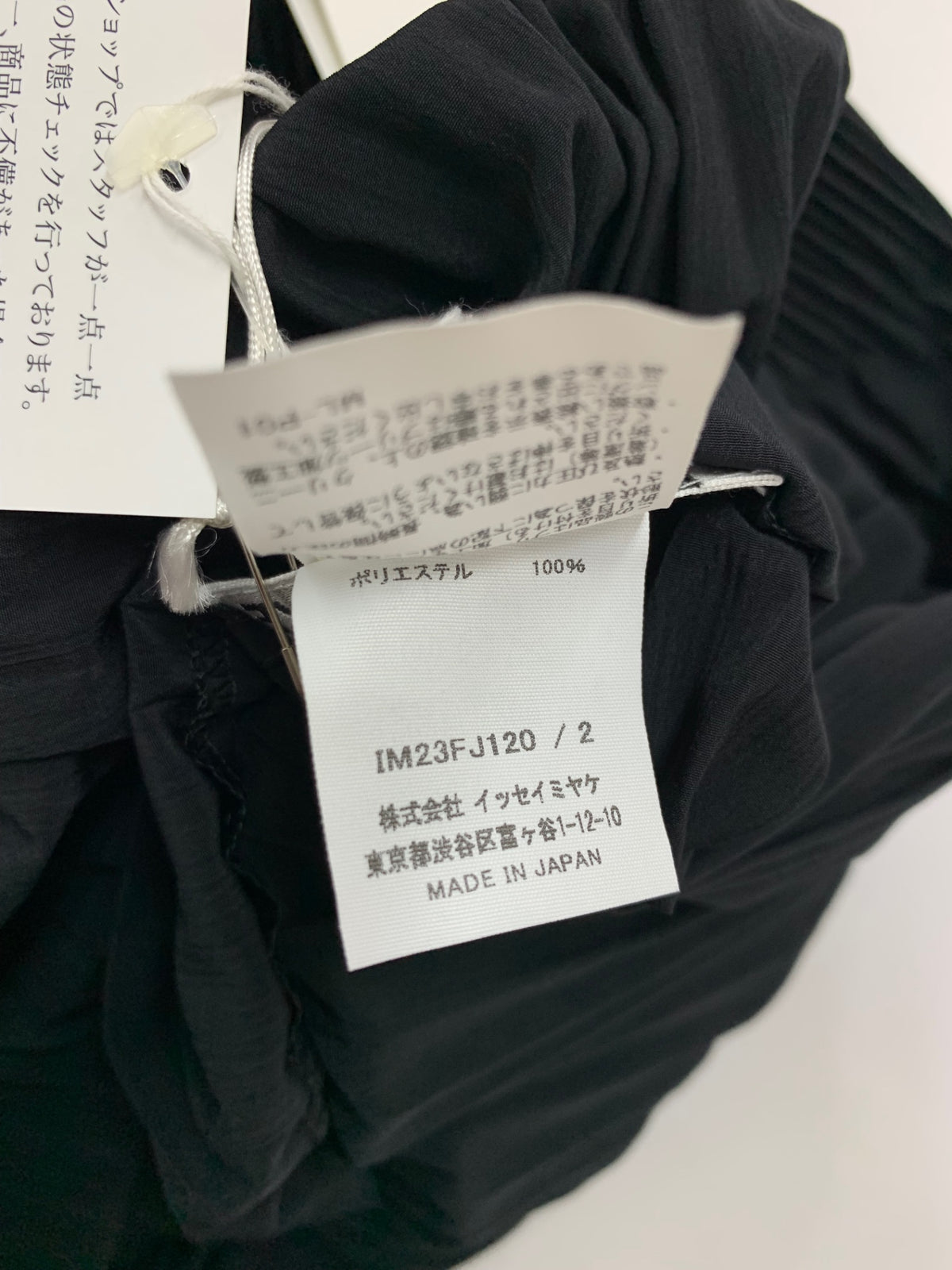 イッセイミヤケ IM23-FJ120 カットソー 2 ブラック 横プリーツ IT3V3RNBTHDC