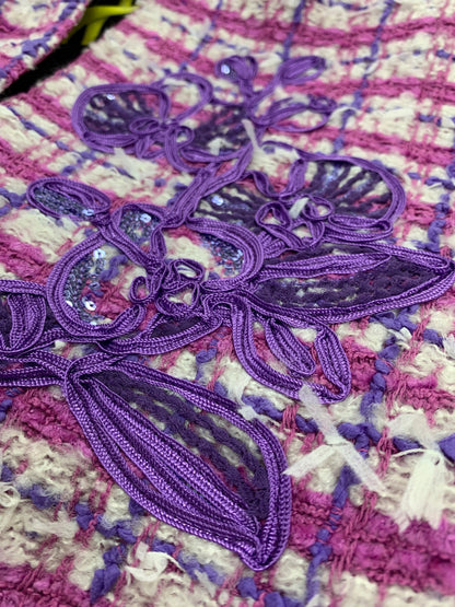 レオナールファッション 0331053 ジャケット 38 パープル ツイード スパンコール 24SS ITYJAP5E19RX 【SALE】