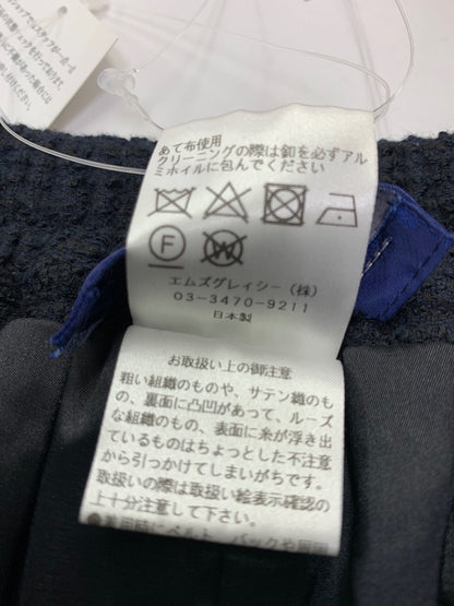 エムズグレイシー 416104 パンツ 40 ブラック ツイード ワイド IT5E6FTZSEFK