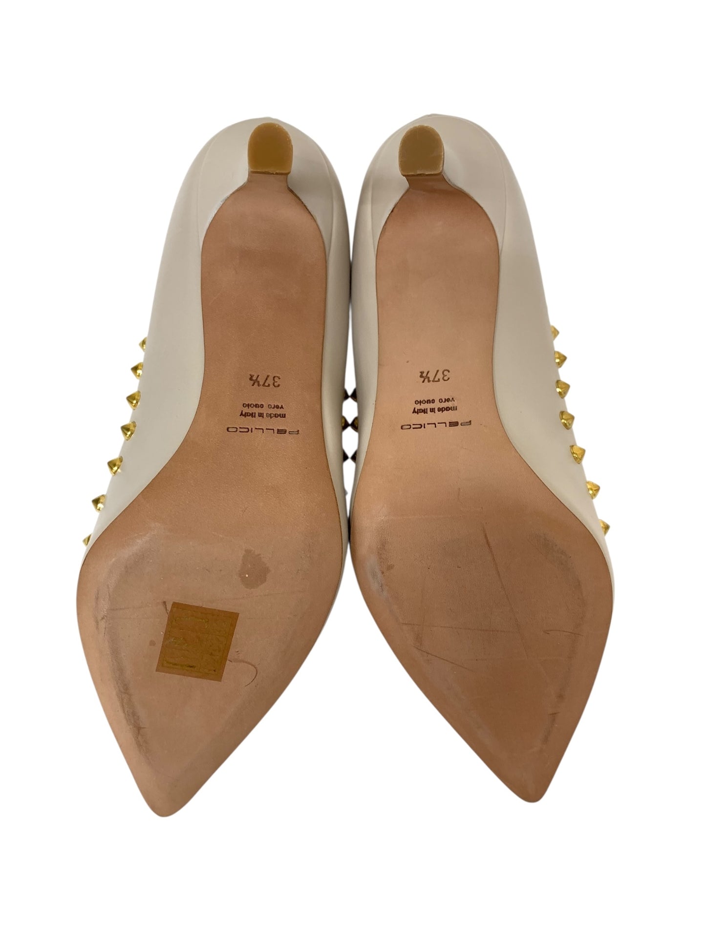 ペリーコ PE181DA2123VIXXDAI パンプス 37.5 ベージュ ゴールドスタッズ IT0S4A9IF02S