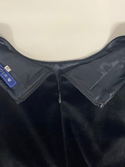 エムズグレイシー 121579 ワンピース 38 ブラック 切替 ベロア フラワーモチーフ ITTEF8JJCQQ6