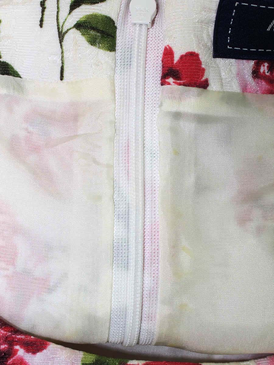 エムズグレイシー 211512 ワンピース 38 ホワイト ピンクローズドレス 花 リボン ITFL0VZTWOXS 【SALE】