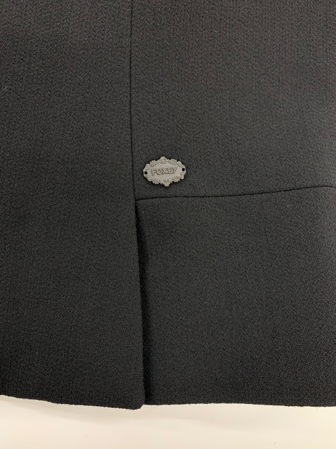 フォクシーブティック 35218 ジャケット 38 ブラック ノーカラー ウール混 ITK2QYJN9CE0