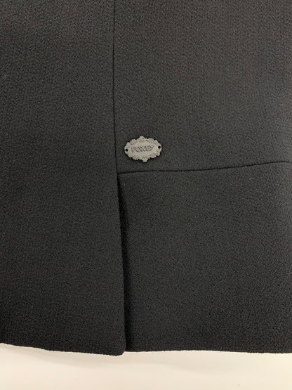 フォクシーブティック 35218 ジャケット 38 ブラック ノーカラー ウール混 ITK2QYJN9CE0