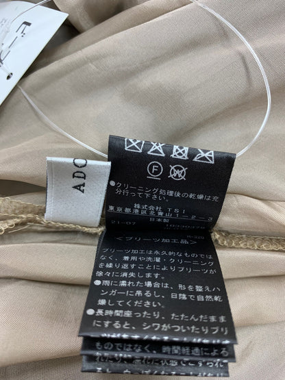 アドーア 531-1220908 プリーツスカート 38 ブラウン レザー風サテン ITW912OZWJYW