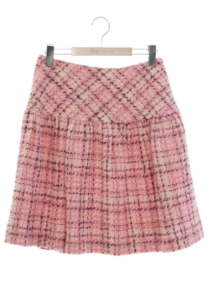 エムズグレイシー 527562 スカート 40 ピンク ウール ツイード ITBHSH28BSON