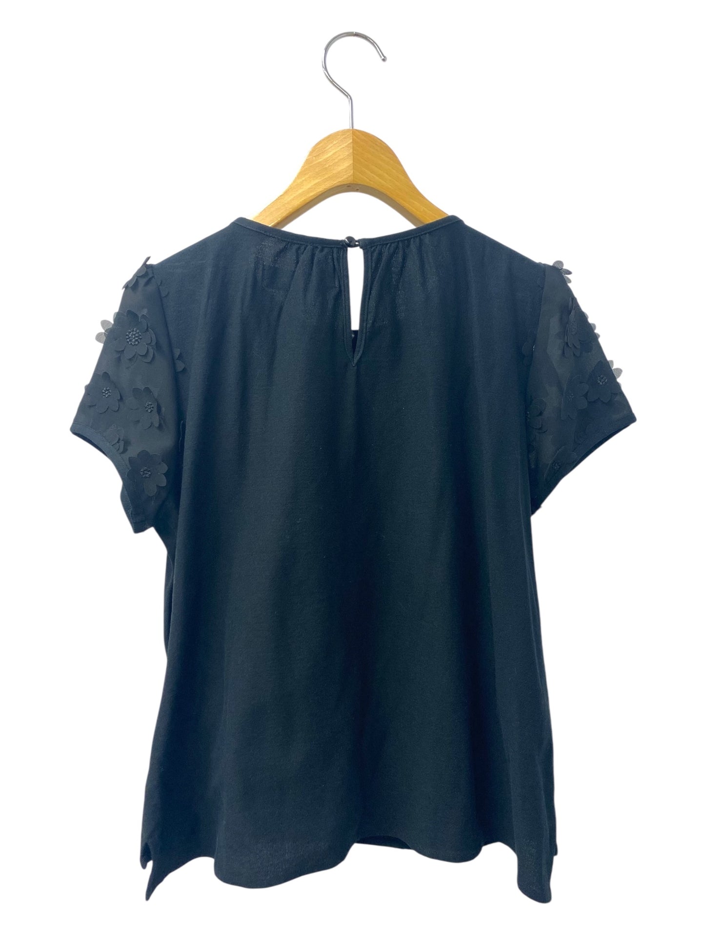エムズグレイシー 625344 Tシャツ カットソー 38 ブラック フラワーモチーフ IT50REQIAG8K 【SALE】