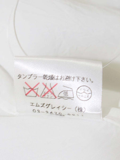 エムズグレイシー 027108 スカート 38 ホワイト フラワーリボンモチーフ ティアード ITW4L7B6ZCNA 【SALE】