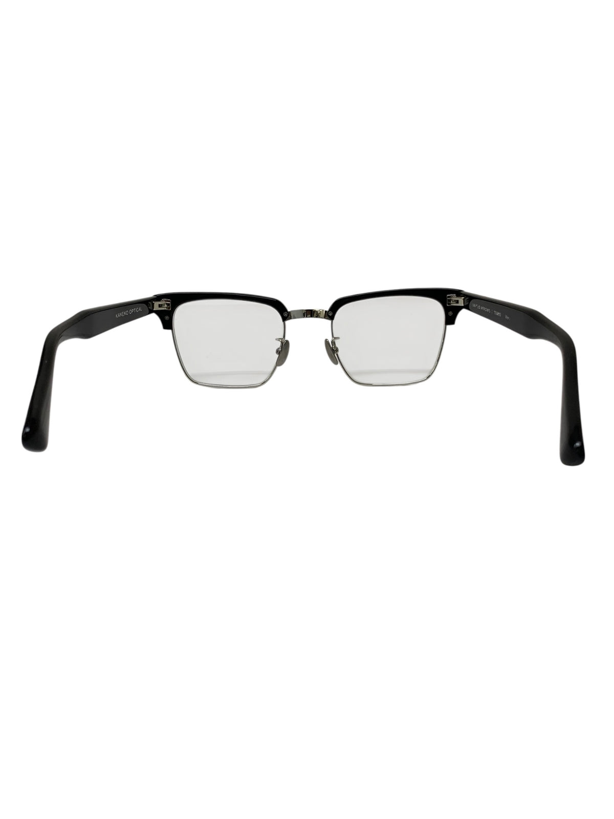 ユナイテッドアローズ 【別注】 KANEKO OPTICAL（金子眼鏡） Mont メガネ シルバー/ブラック コンビ フルリム サーモントブロー ITSEJJUPFWHE
