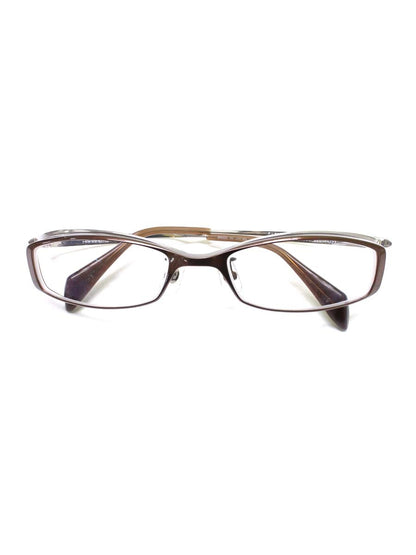 ハマモト HT-056 メガネ ブラウン/シルバー コンビフレーム スクエア ITCCY53M4KVK