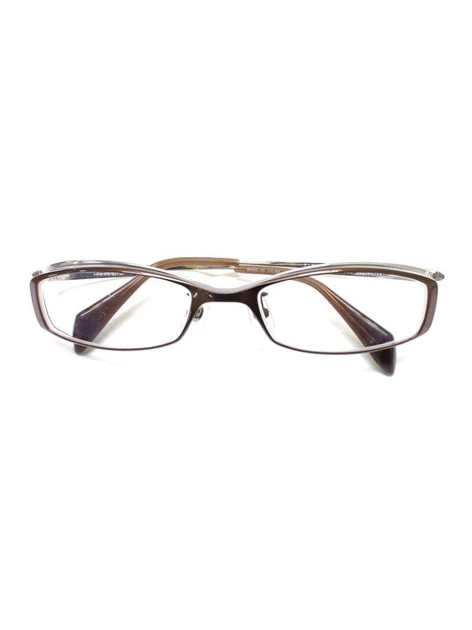 ハマモト HT-056 メガネ ブラウン/シルバー コンビフレーム スクエア ITCCY53M4KVK