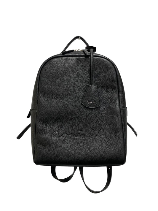 アニエスベー リュックサック ブラック バックパック レザー エンボス ロゴ ITACXH8D1VTC