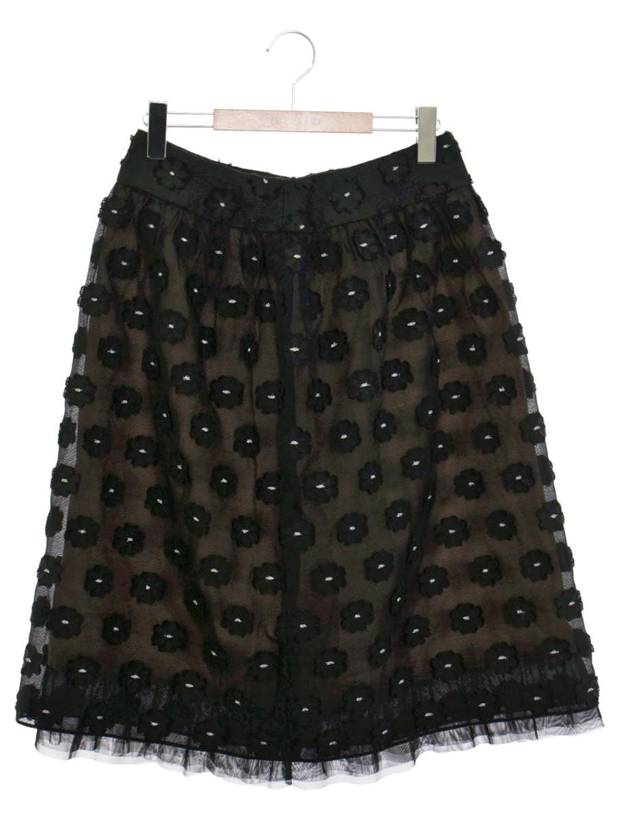 美品 M'S GRACY マーガレット モチーフ スカート ブラック 40 M'S