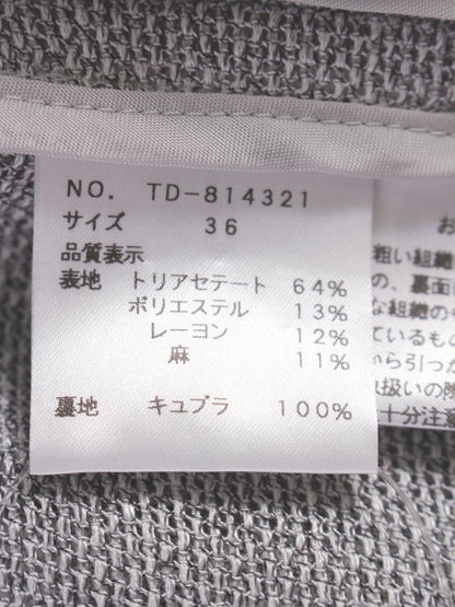 エムズグレイシー 814321 ジャケット 36 グレー お花ボタン メッシュ ITNABQ0KEGZK