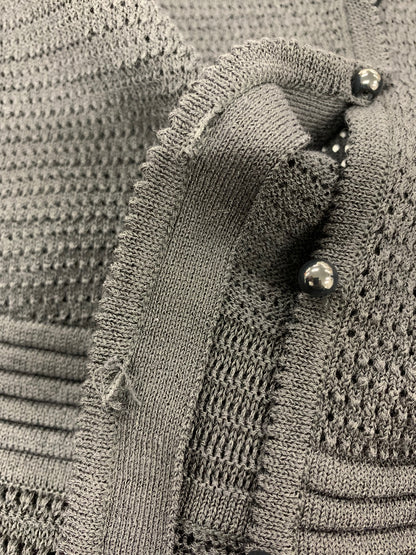 トゥービーシック W5F53-521-09 ロングカーディガン 40 ブラック 鉤編み IT2S3AAR6PH2