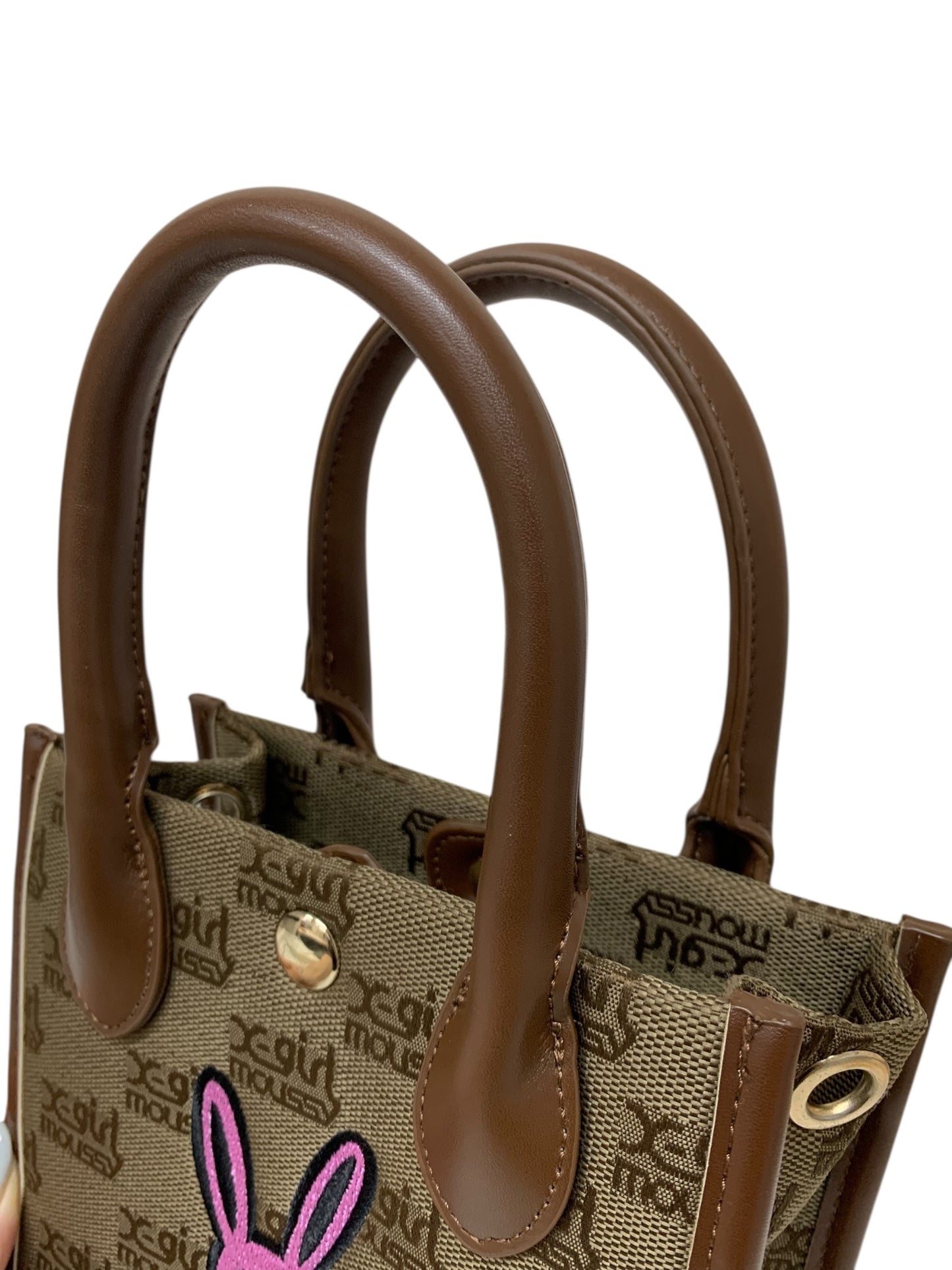 エックスガール MOUSSY コラボレート ショルダーバッグ ブラウン 総柄 ウサギ ITIM1KD026WM
