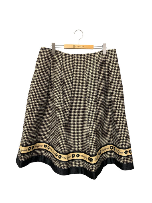 エムズグレイシー  千鳥柄ライン入りタックスカート 317524 42 ブラック ITQLZYTJR5Q8