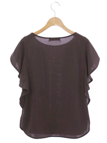 エムプルミエ ラッフル袖カットソー A827-001 カットソー 34 ブラウン ITBFNCW483WZ