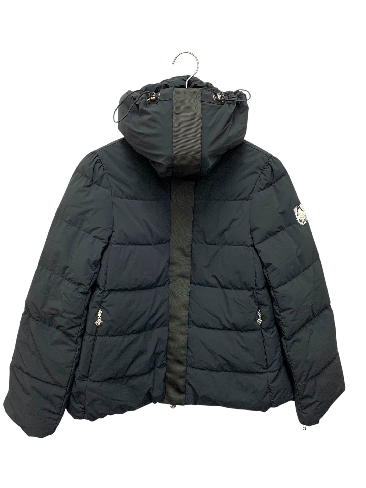 エムズグレイシー ストレッチダウン  419606 ショートコート 38 ブラック パールワッペン フード ITRD2BFZ2VEE