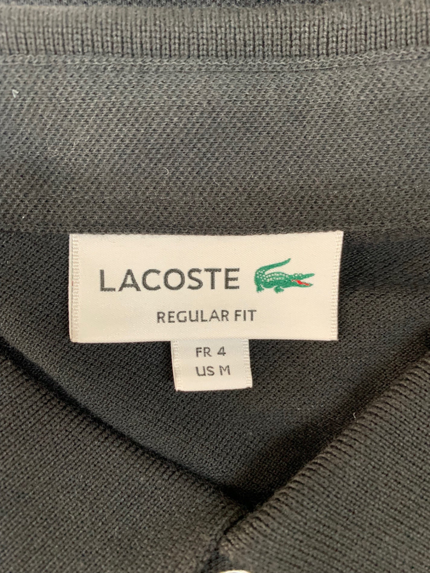 ラコステ レギュラーフィット ストレッチ パリポロシャツ (半袖) PH5522J 4-M ブラック IT7PH0JGWSMK