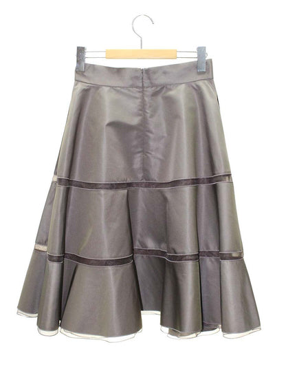 フォクシーブティック Skirt Prism 39123 スカート 40 ブラウン シルク混 異素材ミックス ITUXL3FUCFY0