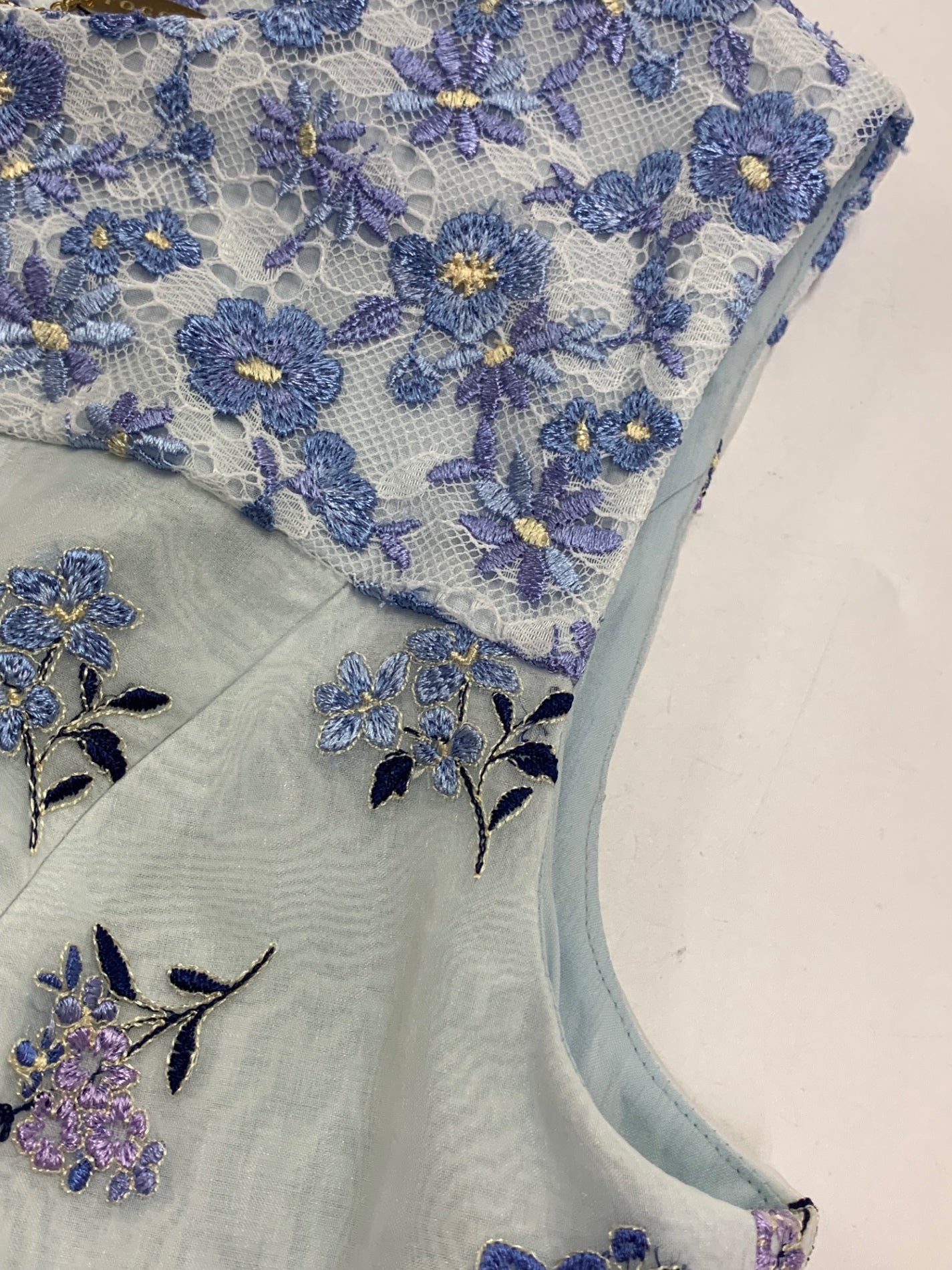 トッカ BEATRICE 受注生産品 OPTOIA0200 ワンピース 2 ブルー フラワーモチーフ 刺繍 IT6WOV9ENQKC