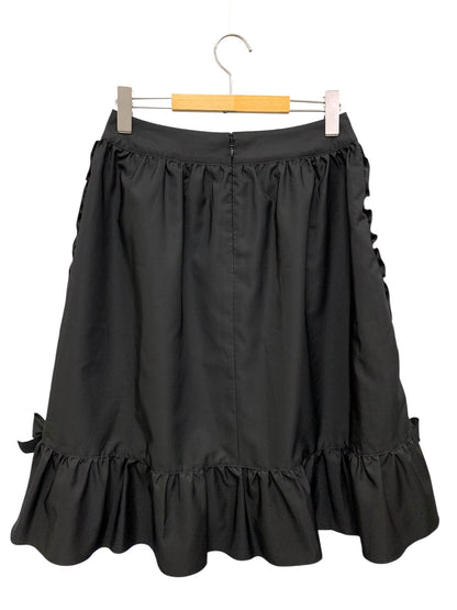 エムズグレイシー フリル・リボン付きタフタスカート 417531 38 ブラック ITQ9HPM6H5EP 【SALE】