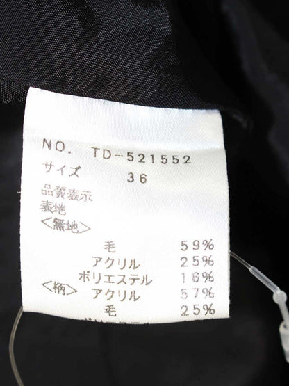 エムズグレイシー 521552 ワンピースコート 36 ブラック カメリアWジップ チェック 切替 IT5V9T8ZD720