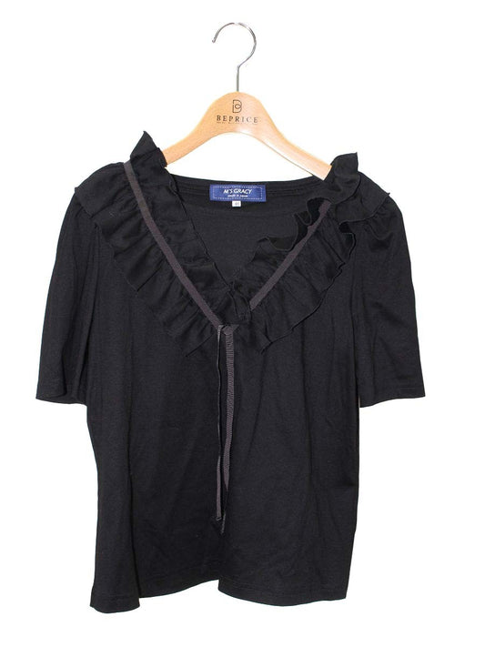 エムズグレイシー 415304 カットソー 40 ブラック フリル ITM5O7VFKX7S