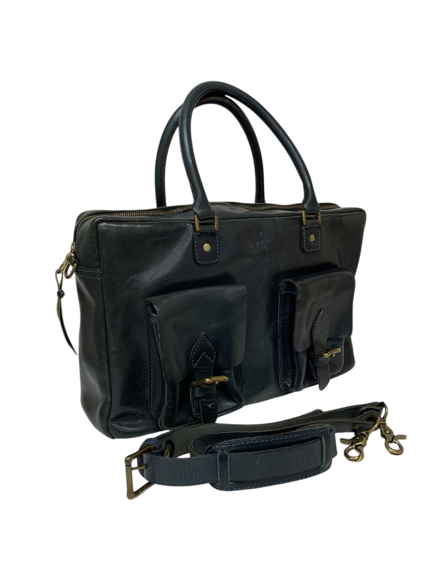 サンダスト モルペウス ブリーフケース ネイビー ビジネスバッグ レザー IT8DG6O6N328