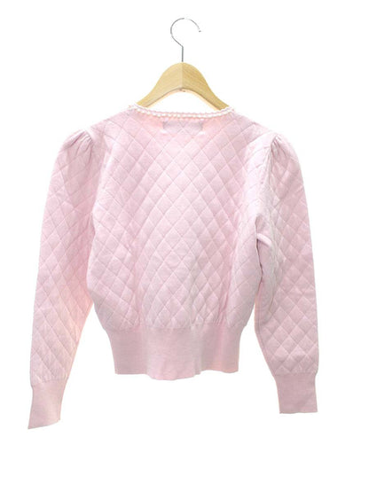 エムズグレイシー キルティングxパールカーディガン 118614 38 ピンク IT2XL2E7PBJO