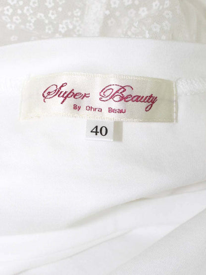 スーパービューティー チュニック 40 ホワイト 小花柄 オーガンジー 切替 ITPT1TT153HG